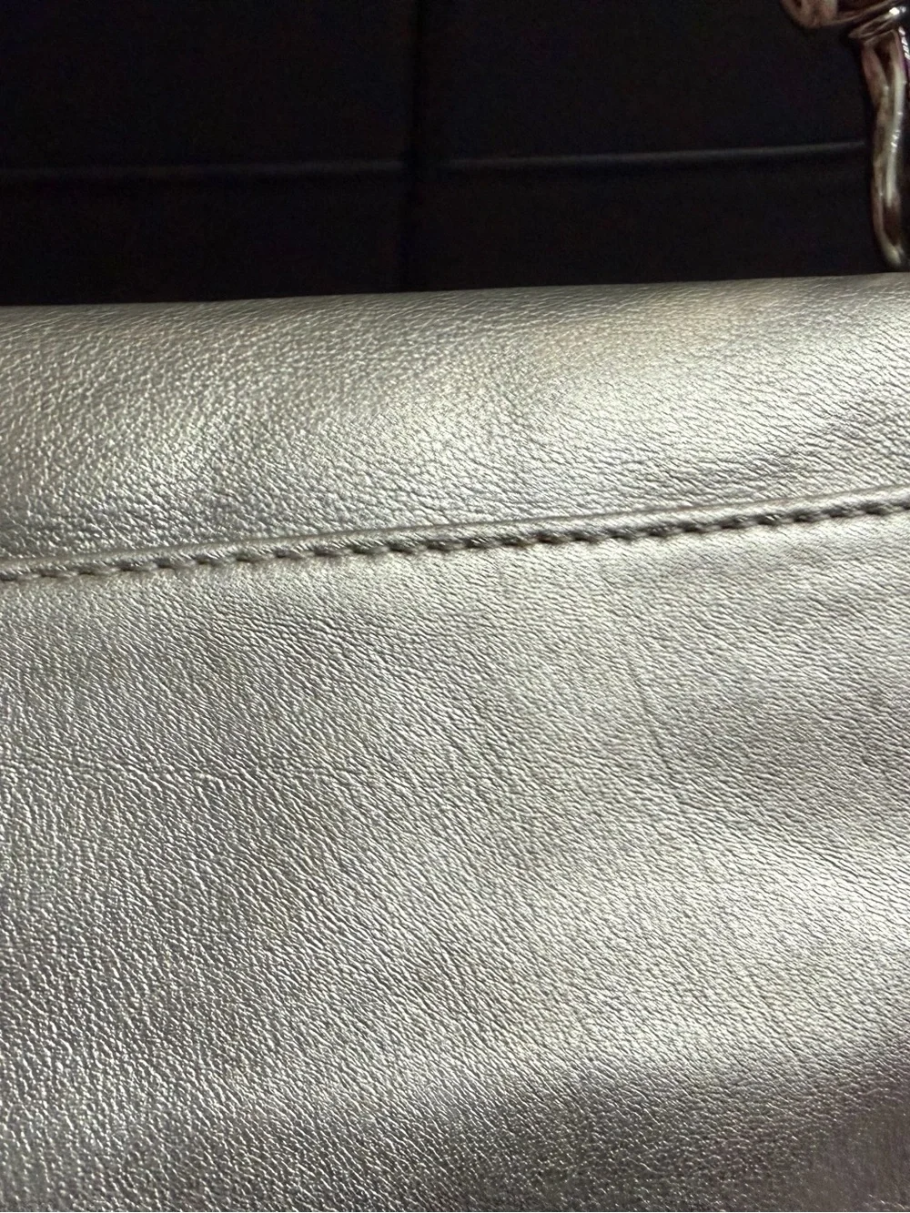 Coach Silver Metallic Leather Wristlet